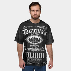 Футболка оверсайз мужская Дракула - качественная кровь, цвет: 3D-принт — фото 2