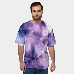 Футболка оверсайз мужская Синие и фиолетовые космические абстрактные узоры т, цвет: 3D-принт — фото 2