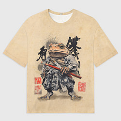 Футболка оверсайз мужская Жаба самурай - japan aesthetic, цвет: 3D-принт