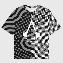 Футболка оверсайз мужская Assassins Creed logo game usa, цвет: 3D-принт