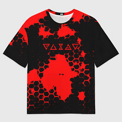 Футболка оверсайз мужская The Witcher hexagon краски, цвет: 3D-принт