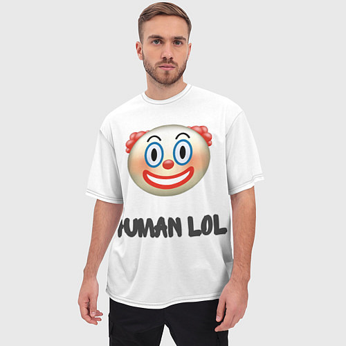 Мужская футболка оверсайз Human Fall Clown / 3D-принт – фото 3
