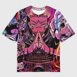 Мужская футболка оверсайз Магическая битва Сукуна расширение территории