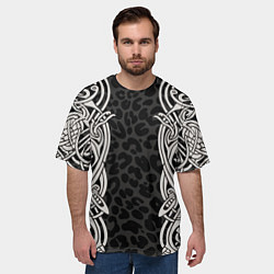 Футболка оверсайз мужская Скандинавский кельтский узор, цвет: 3D-принт — фото 2