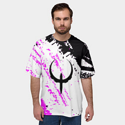 Футболка оверсайз мужская Quake краски неон, цвет: 3D-принт — фото 2