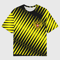 Футболка оверсайз мужская Герб РФ абстракция, цвет: 3D-принт