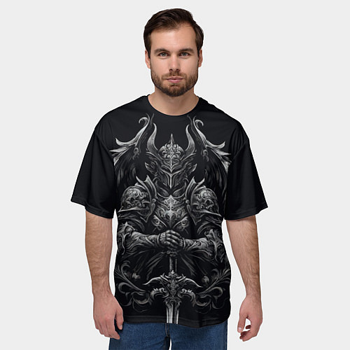 Мужская футболка оверсайз Готический рыцарь / 3D-принт – фото 3