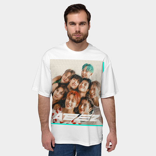 Мужская футболка оверсайз Ateez участники / 3D-принт – фото 3