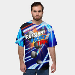 Футболка оверсайз мужская Время русского хоккея, цвет: 3D-принт — фото 2