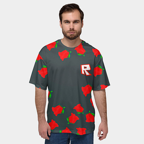 Мужская футболка оверсайз Roblox rose / 3D-принт – фото 3