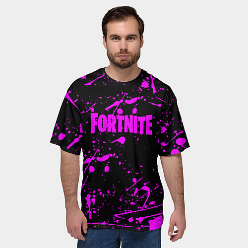 Мужская футболка оверсайз Fortnite краски / 3D-принт – фото 3