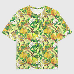 Футболка оверсайз мужская Птица на грушевом дереве, цвет: 3D-принт