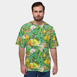 Футболка оверсайз мужская Груши и птицы, цвет: 3D-принт — фото 2