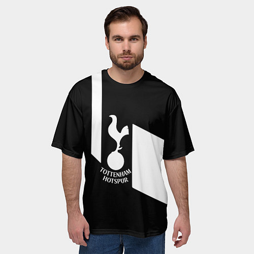 Мужская футболка оверсайз Тоттенхэм геометрия / 3D-принт – фото 3