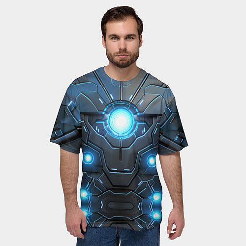 Мужская футболка оверсайз Лунный спасатель / 3D-принт – фото 3