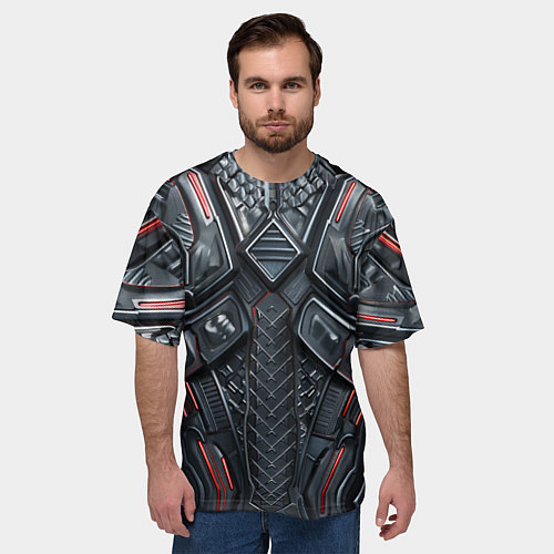 Мужская футболка оверсайз Железный путешественник / 3D-принт – фото 3