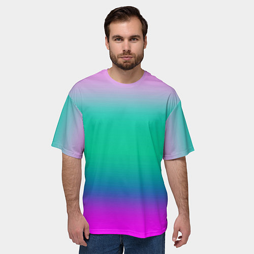 Мужская футболка оверсайз Градиент цветной / 3D-принт – фото 3