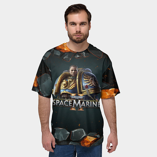 Мужская футболка оверсайз Captain Titus Warhammer 40000 space marine 2 / 3D-принт – фото 3