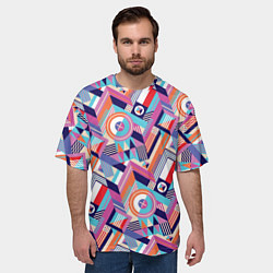 Футболка оверсайз мужская Зигзаги в геометрии, цвет: 3D-принт — фото 2