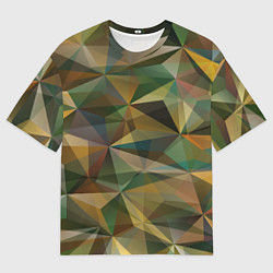 Мужская футболка оверсайз Милитари абстракция стекло