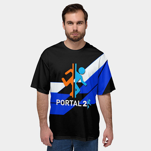Мужская футболка оверсайз Portal geometry / 3D-принт – фото 3