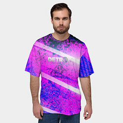 Футболка оверсайз мужская Detroit become human neon, цвет: 3D-принт — фото 2