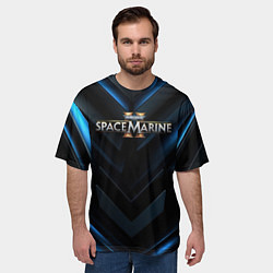 Футболка оверсайз мужская Warhammer 40000 space marine 2 лого, цвет: 3D-принт — фото 2