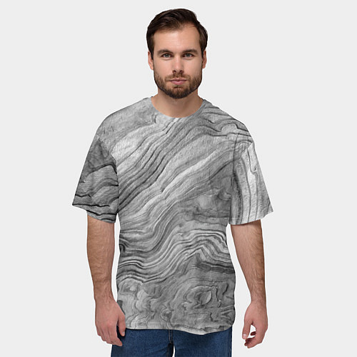 Мужская футболка оверсайз Текстура дерева - абстракция / 3D-принт – фото 3