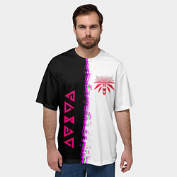 Футболка оверсайз мужская The Witcher logo краски, цвет: 3D-принт — фото 2