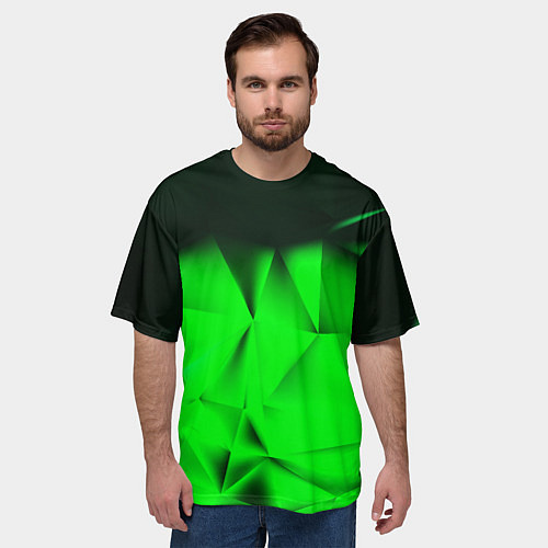 Мужская футболка оверсайз Кислотная абстракция кубы / 3D-принт – фото 3