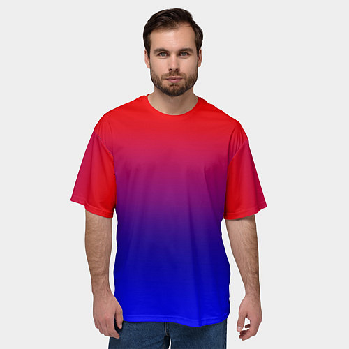 Мужская футболка оверсайз Битва градиентов / 3D-принт – фото 3