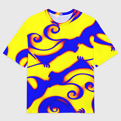 Футболка оверсайз мужская Аниме драконы неон, цвет: 3D-принт