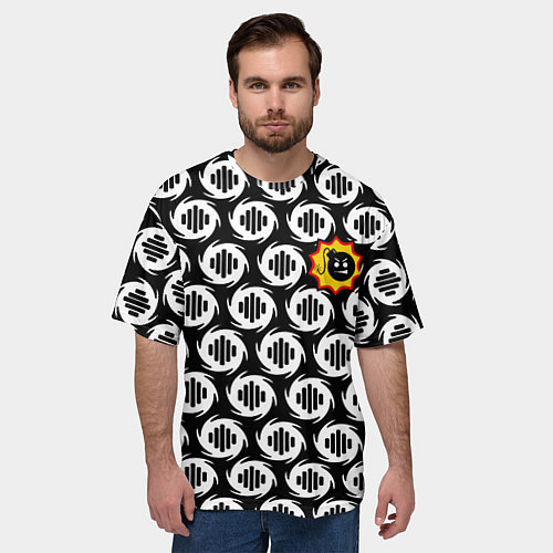 Мужская футболка оверсайз Serious Sam logo pattern / 3D-принт – фото 3