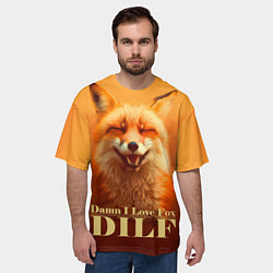 Футболка оверсайз мужская DILF - Damn I love foxes, цвет: 3D-принт — фото 2