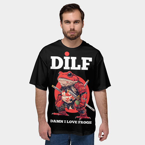 Мужская футболка оверсайз DILF - damn I love frogs / 3D-принт – фото 3