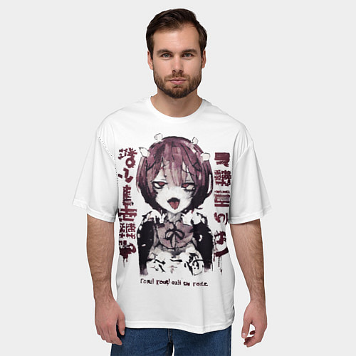 Мужская футболка оверсайз Ram Ahegao / 3D-принт – фото 3