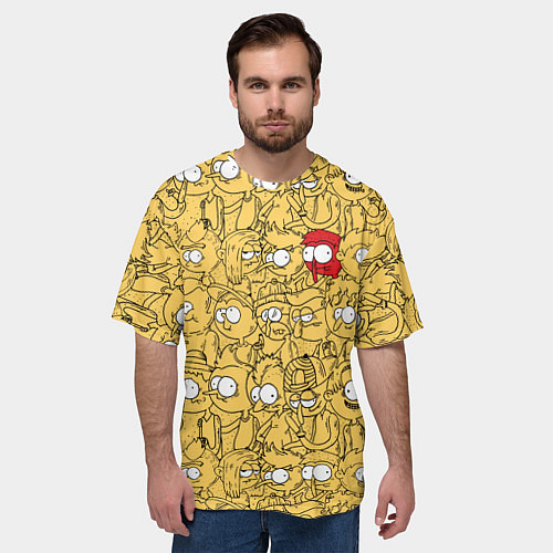 Мужская футболка оверсайз Красный человечек / 3D-принт – фото 3