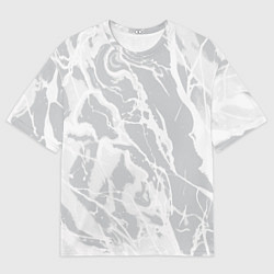 Мужская футболка оверсайз Светлый серый абстракция