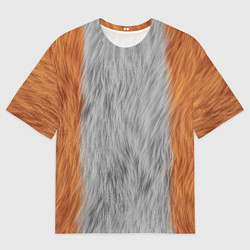 Футболка оверсайз мужская Мех рыжей лисы, цвет: 3D-принт