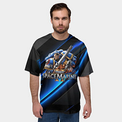Футболка оверсайз мужская Captain Titus Warhammer 40000 space marine 2, цвет: 3D-принт — фото 2