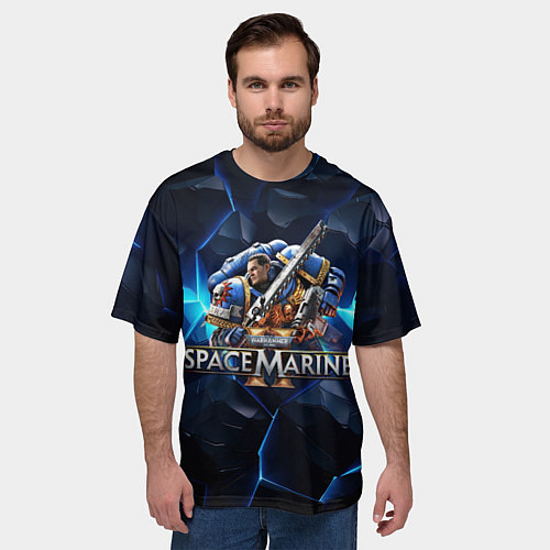 Мужская футболка оверсайз Captain Titus Warhammer 40000 space marine 2 / 3D-принт – фото 3