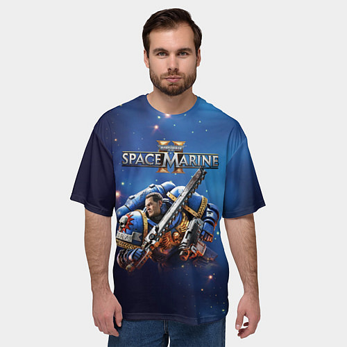 Мужская футболка оверсайз Captain Titus Warhammer 40000 space marine 2 / 3D-принт – фото 3
