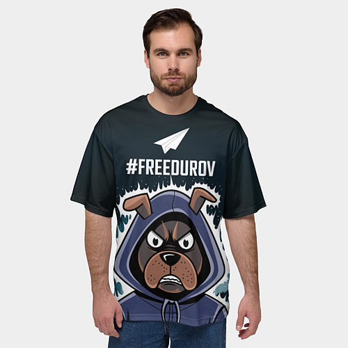 Мужская футболка оверсайз Свободу Павлу Дурову / 3D-принт – фото 3