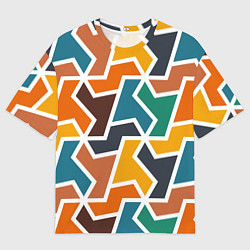 Футболка оверсайз мужская Геометрический узор разноцветный, цвет: 3D-принт