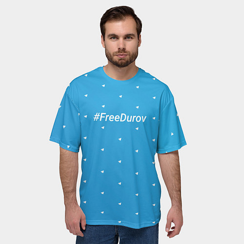 Мужская футболка оверсайз Freedurov паттерн из самолётиков / 3D-принт – фото 3