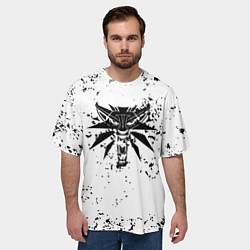 Футболка оверсайз мужская Ведьмак краски лого, цвет: 3D-принт — фото 2