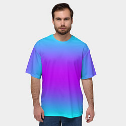 Футболка оверсайз мужская Градиент текстура неоновая, цвет: 3D-принт — фото 2