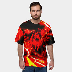 Футболка оверсайз мужская Skyrim red storm logo, цвет: 3D-принт — фото 2