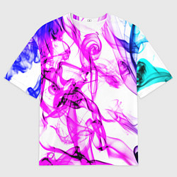 Футболка оверсайз мужская Дым неоновый вейп, цвет: 3D-принт