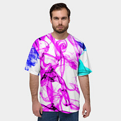 Футболка оверсайз мужская Дым неоновый вейп, цвет: 3D-принт — фото 2